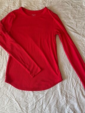 No Boundaries Red Long Sleeve Ribbed Top